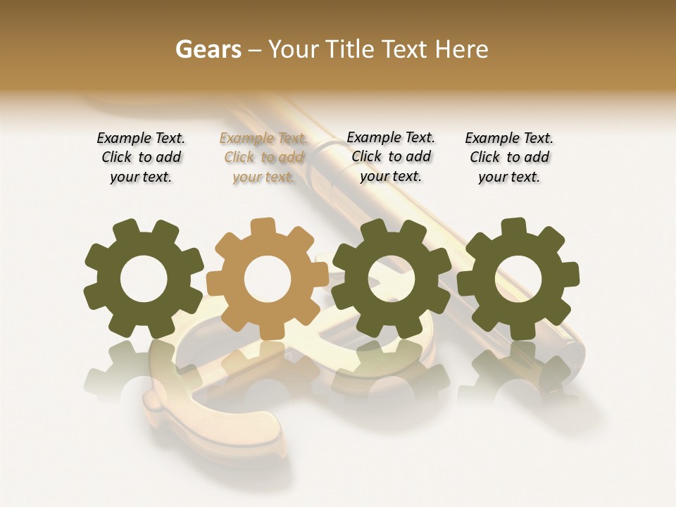 A Golden Key On Top Of A White Surface PowerPoint Template