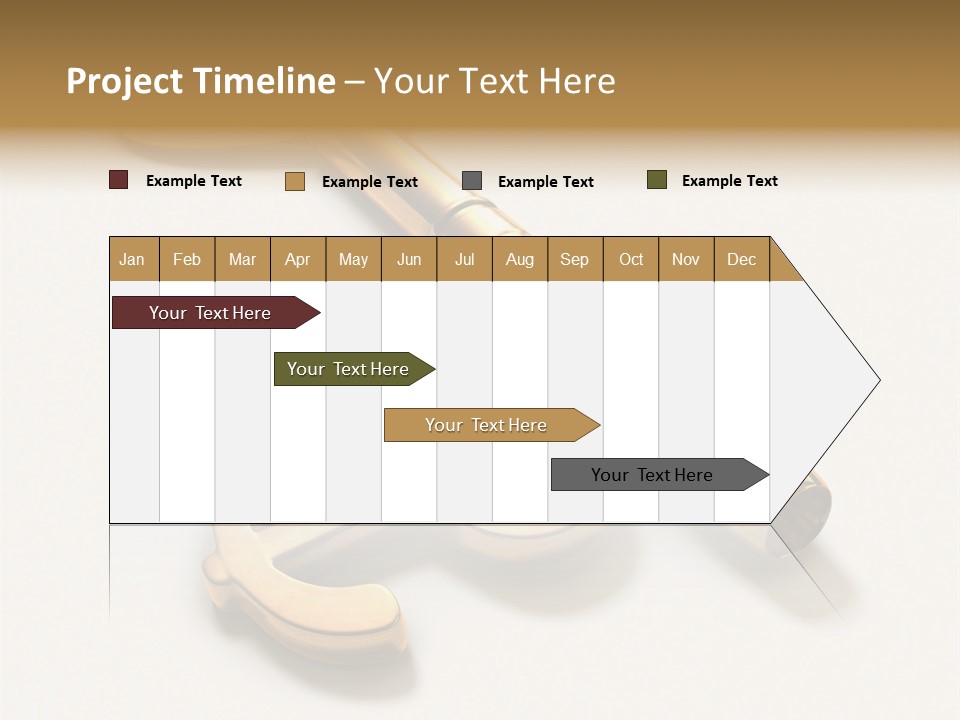 A Golden Key On Top Of A White Surface PowerPoint Template