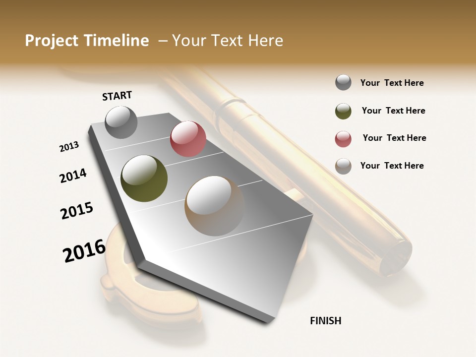 A Golden Key On Top Of A White Surface PowerPoint Template