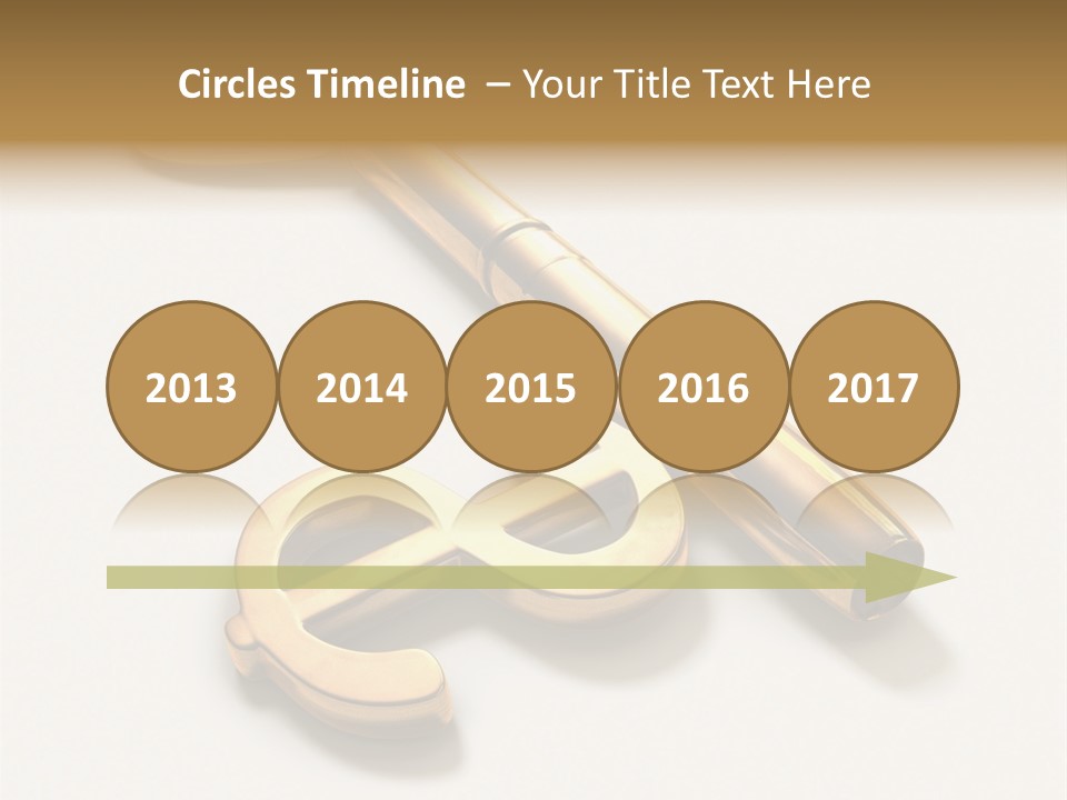 A Golden Key On Top Of A White Surface PowerPoint Template