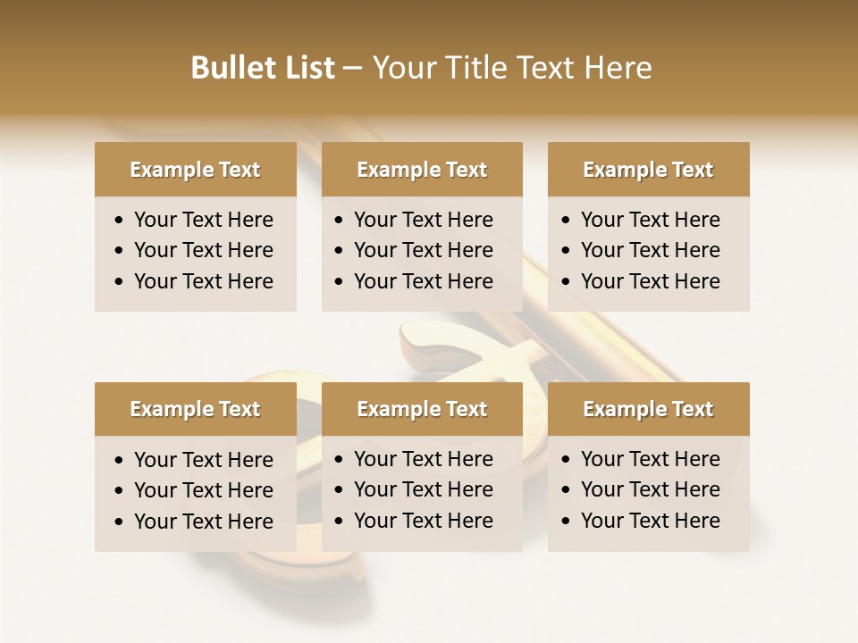 A Golden Key On Top Of A White Surface PowerPoint Template