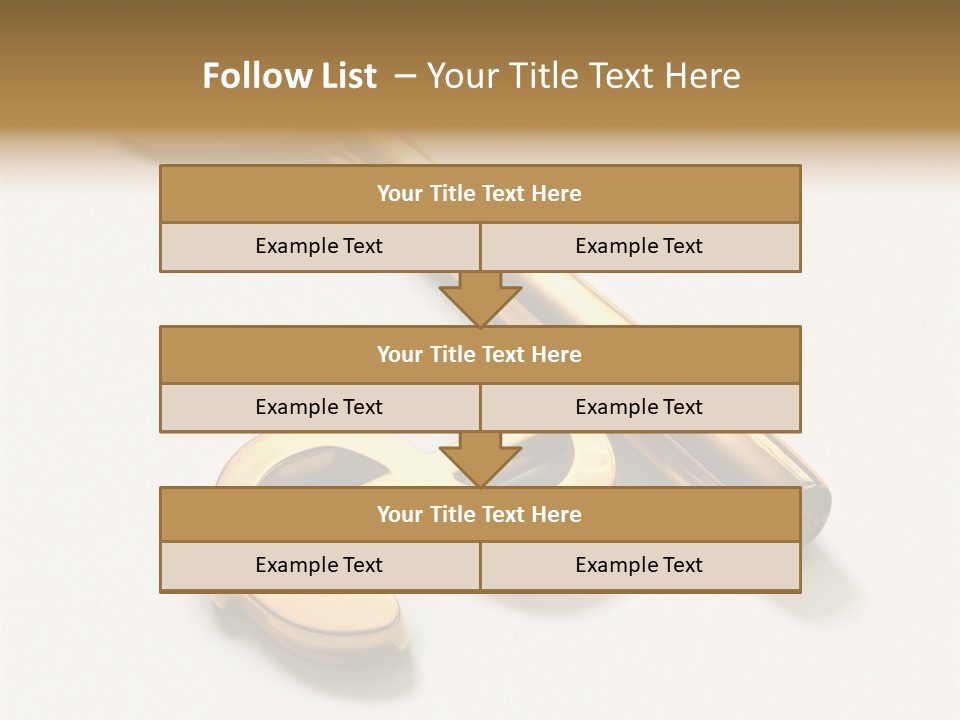 A Golden Key On Top Of A White Surface PowerPoint Template