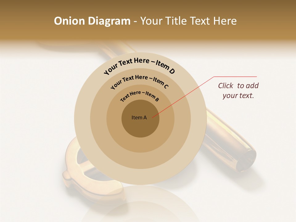 A Golden Key On Top Of A White Surface PowerPoint Template