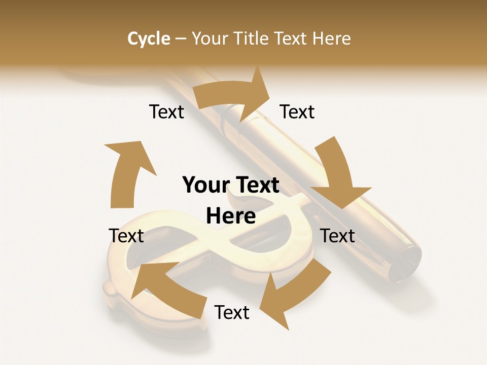 A Golden Key On Top Of A White Surface PowerPoint Template