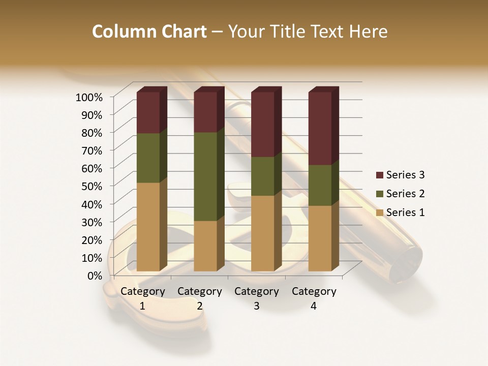 A Golden Key On Top Of A White Surface PowerPoint Template