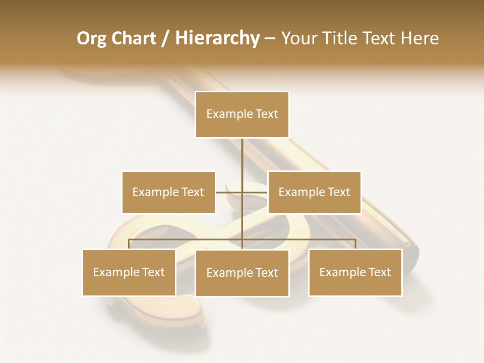 A Golden Key On Top Of A White Surface PowerPoint Template