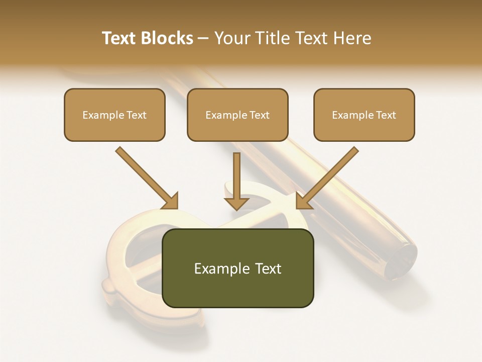 A Golden Key On Top Of A White Surface PowerPoint Template