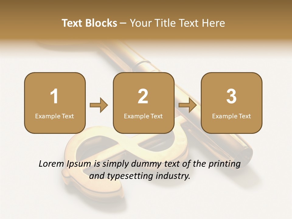 A Golden Key On Top Of A White Surface PowerPoint Template