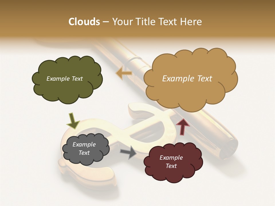 A Golden Key On Top Of A White Surface PowerPoint Template