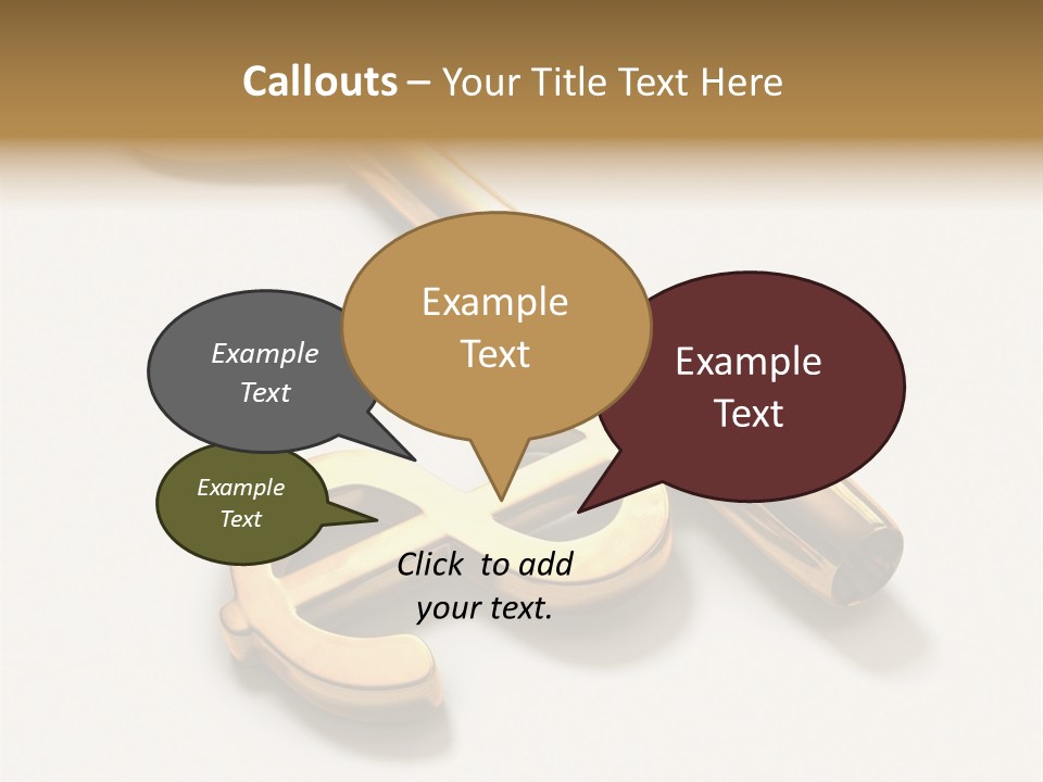 A Golden Key On Top Of A White Surface PowerPoint Template