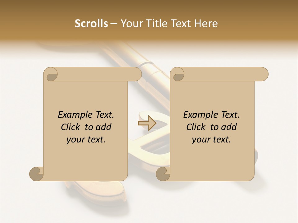 A Golden Key On Top Of A White Surface PowerPoint Template