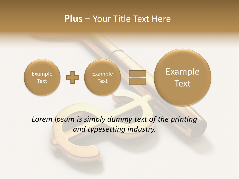 A Golden Key On Top Of A White Surface PowerPoint Template