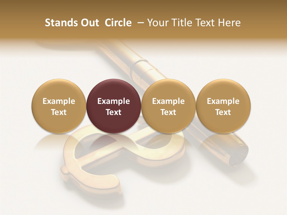 A Golden Key On Top Of A White Surface PowerPoint Template