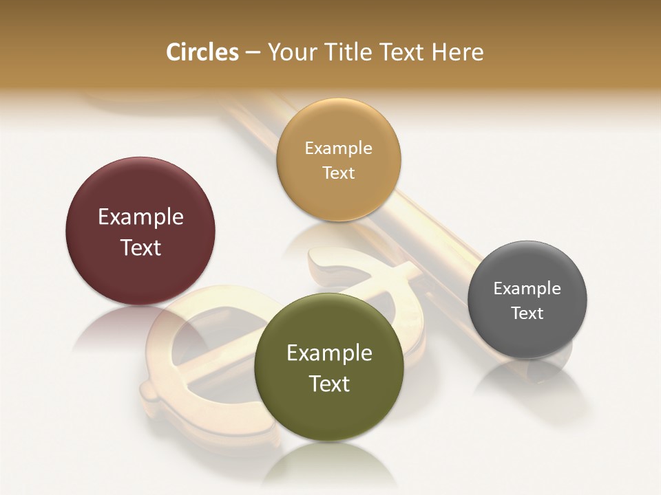 A Golden Key On Top Of A White Surface PowerPoint Template