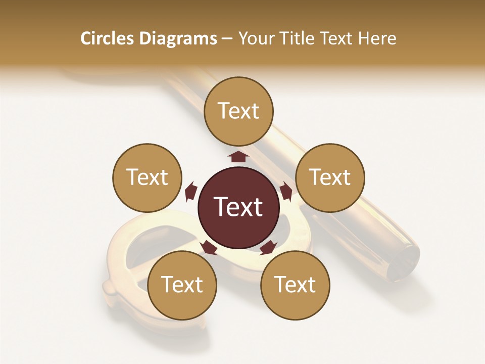 A Golden Key On Top Of A White Surface PowerPoint Template