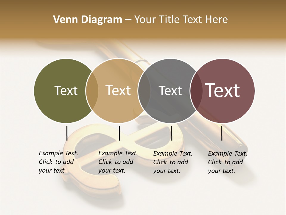 A Golden Key On Top Of A White Surface PowerPoint Template