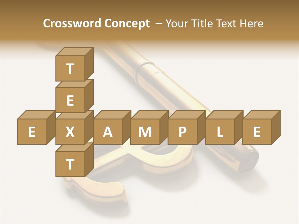 A Golden Key On Top Of A White Surface PowerPoint Template