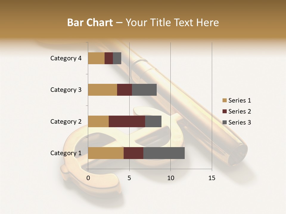 A Golden Key On Top Of A White Surface PowerPoint Template