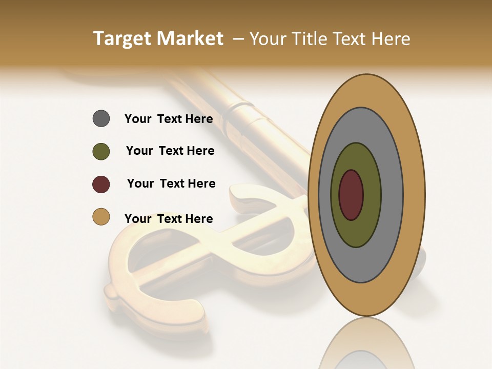 A Golden Key On Top Of A White Surface PowerPoint Template