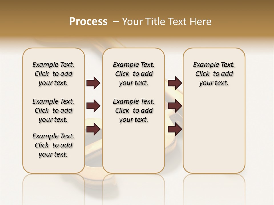 A Golden Key On Top Of A White Surface PowerPoint Template