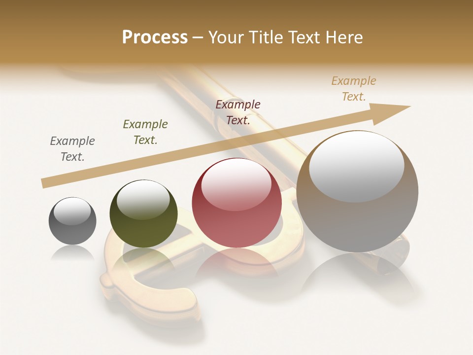 A Golden Key On Top Of A White Surface PowerPoint Template
