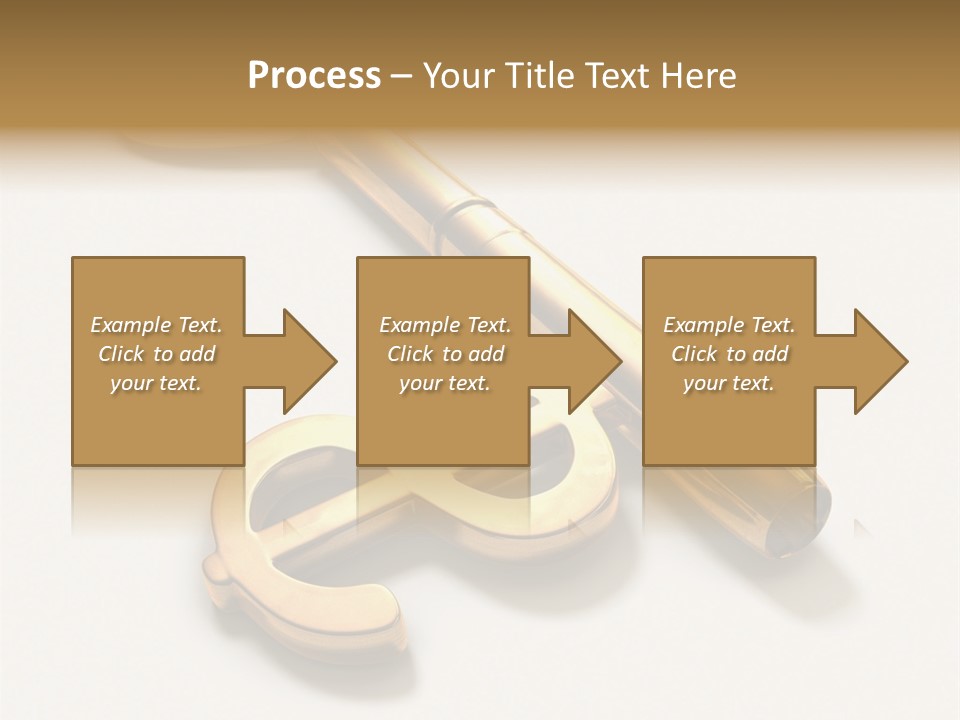 A Golden Key On Top Of A White Surface PowerPoint Template