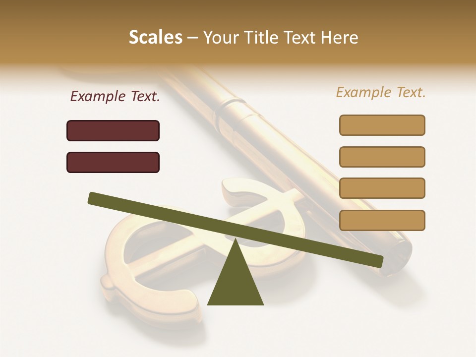 A Golden Key On Top Of A White Surface PowerPoint Template