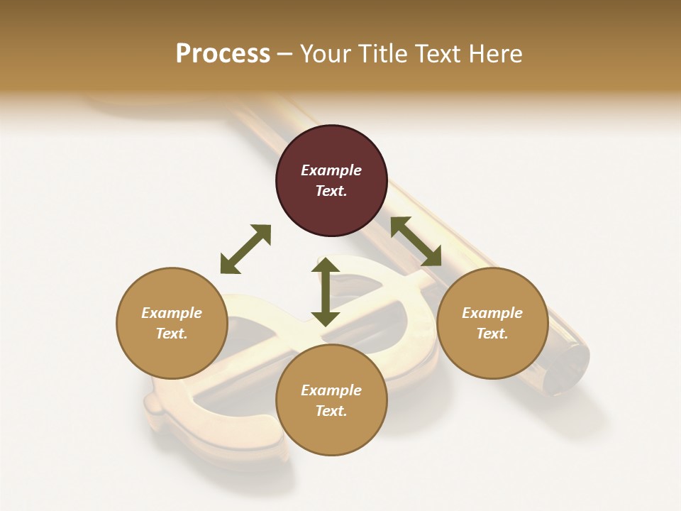 A Golden Key On Top Of A White Surface PowerPoint Template