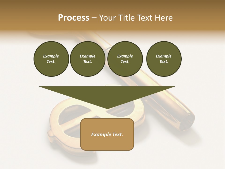 A Golden Key On Top Of A White Surface PowerPoint Template