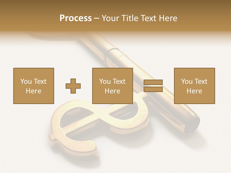 A Golden Key On Top Of A White Surface PowerPoint Template