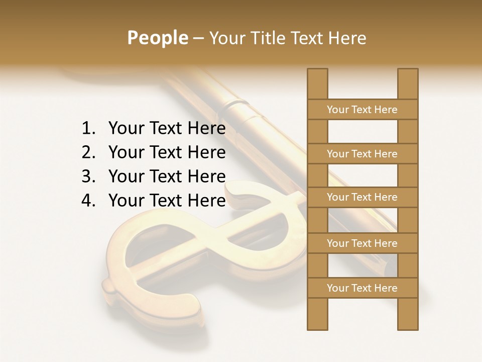 A Golden Key On Top Of A White Surface PowerPoint Template
