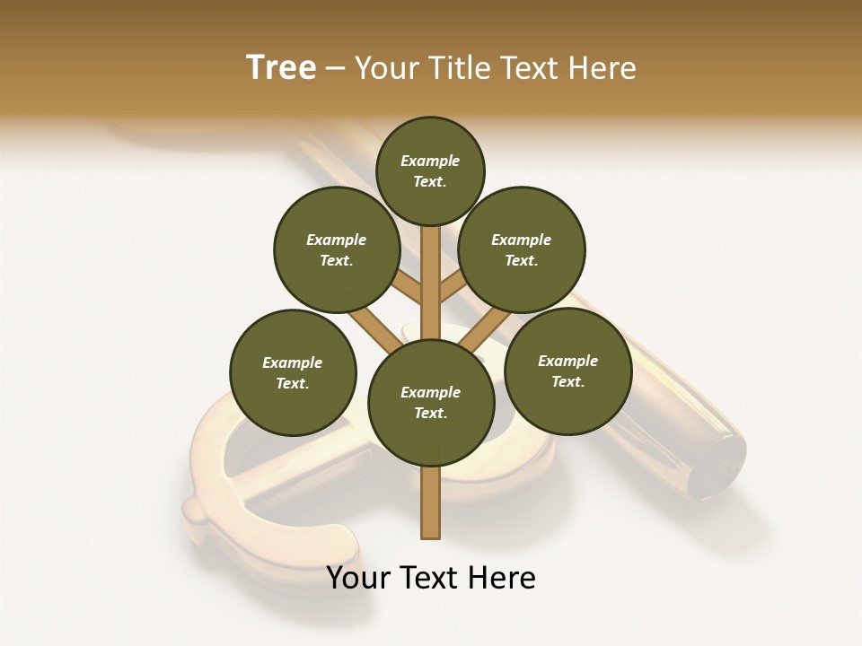 A Golden Key On Top Of A White Surface PowerPoint Template