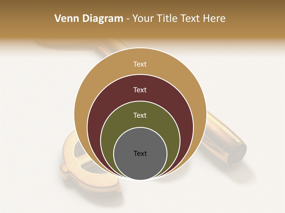 A Golden Key On Top Of A White Surface PowerPoint Template