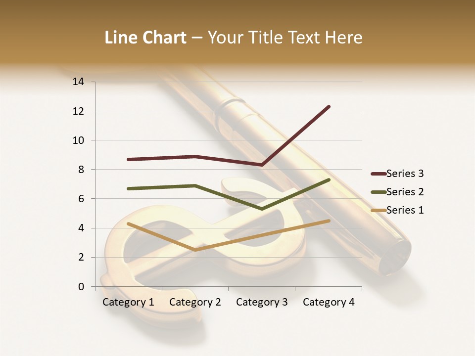 A Golden Key On Top Of A White Surface PowerPoint Template