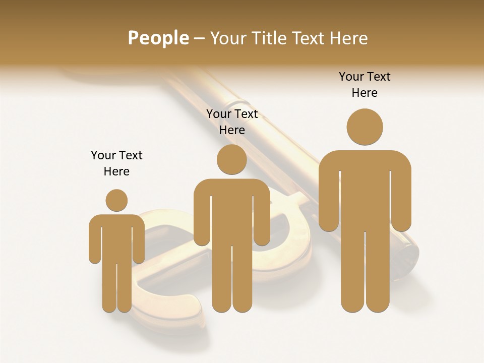 A Golden Key On Top Of A White Surface PowerPoint Template