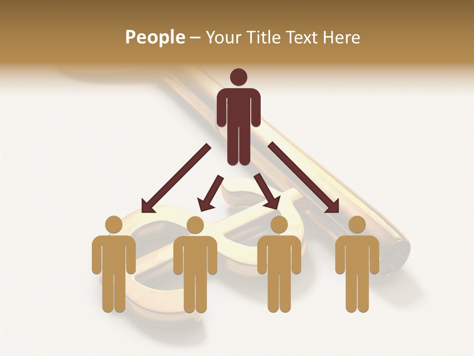 A Golden Key On Top Of A White Surface PowerPoint Template