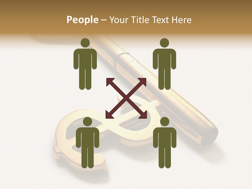 A Golden Key On Top Of A White Surface PowerPoint Template