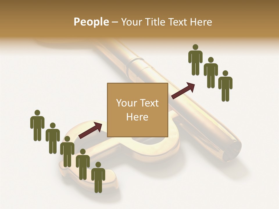 A Golden Key On Top Of A White Surface PowerPoint Template