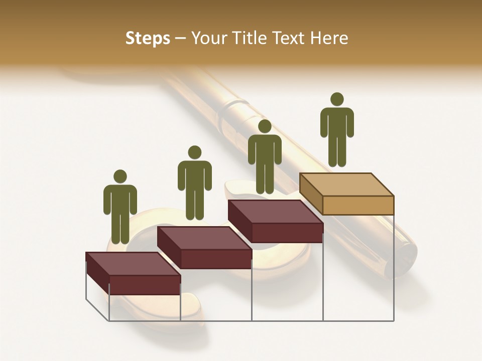 A Golden Key On Top Of A White Surface PowerPoint Template