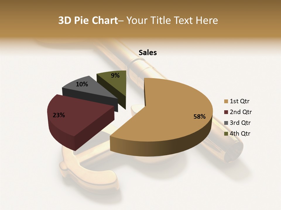 A Golden Key On Top Of A White Surface PowerPoint Template