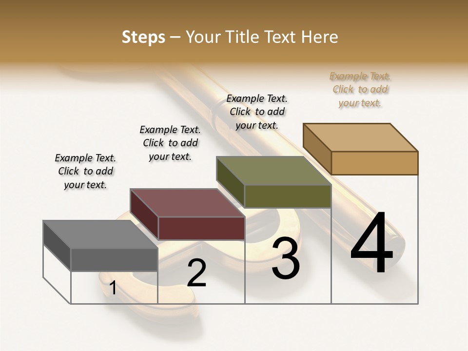 A Golden Key On Top Of A White Surface PowerPoint Template
