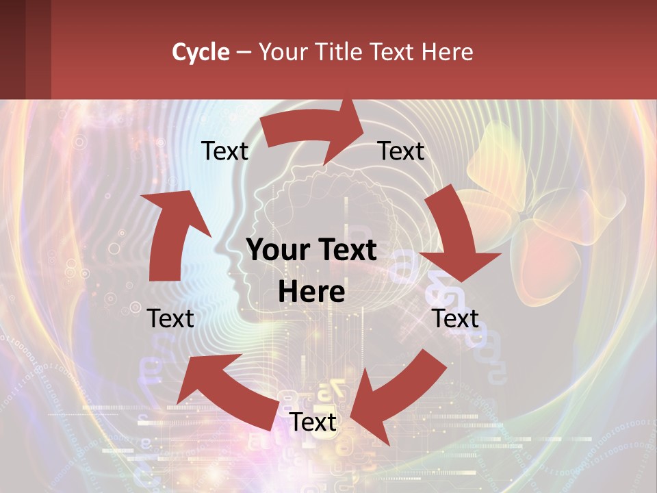 A Person's Head With A Butterfly In The Middle Of It PowerPoint Template