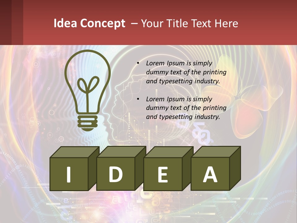 A Person's Head With A Butterfly In The Middle Of It PowerPoint Template