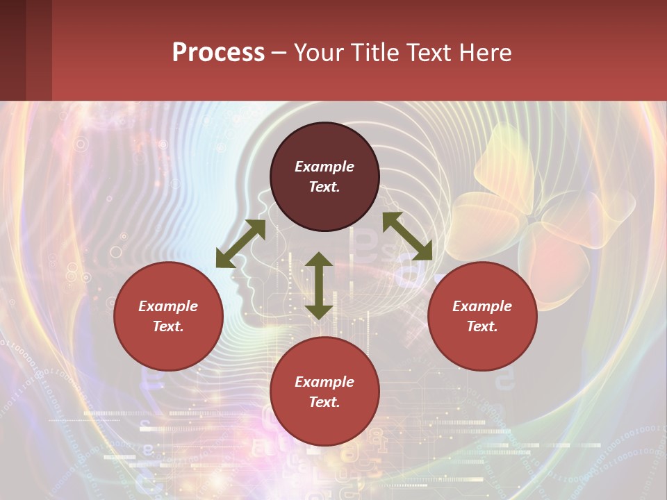 A Person's Head With A Butterfly In The Middle Of It PowerPoint Template