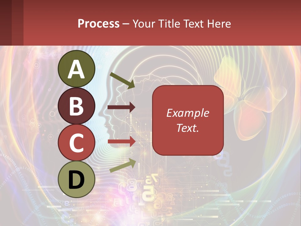 A Person's Head With A Butterfly In The Middle Of It PowerPoint Template