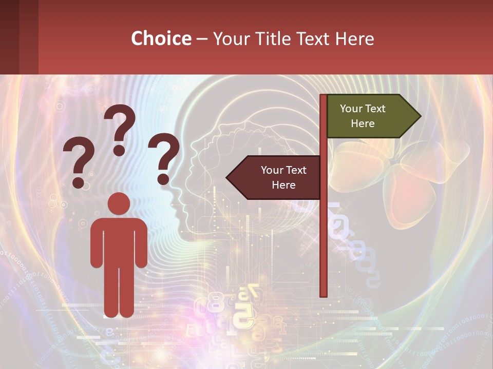 A Person's Head With A Butterfly In The Middle Of It PowerPoint Template