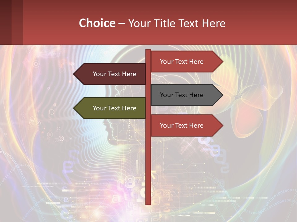 A Person's Head With A Butterfly In The Middle Of It PowerPoint Template