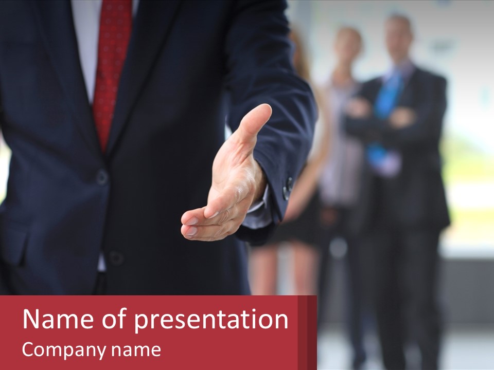 A Man In A Business Suit Pointing At Something PowerPoint Template