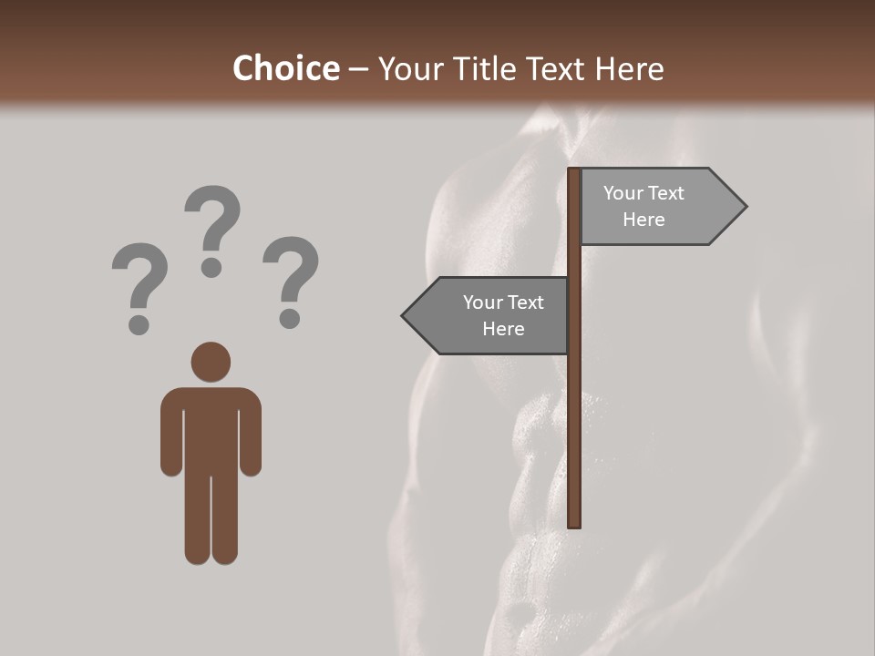 A Muscular Man With No Shirt On Is Posing For The Camera PowerPoint Template
