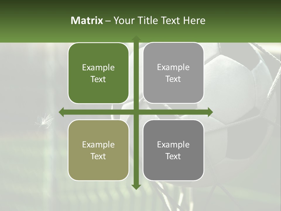 A Soccer Ball In A Net On A Soccer Field PowerPoint Template